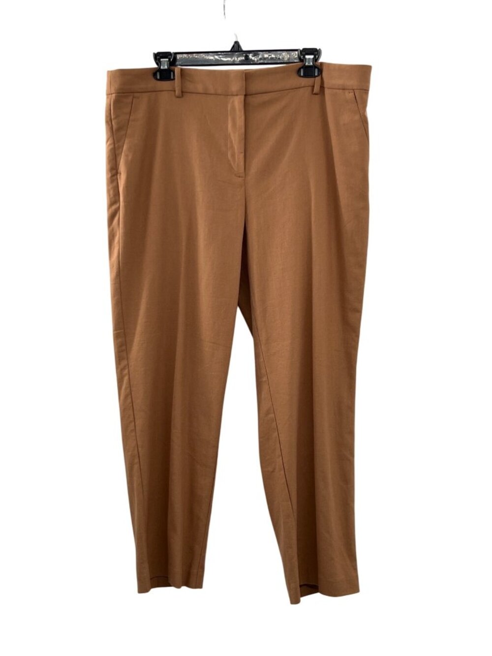 LOFT Riviera Slim Mid Rise Camel Cotton Linen Pants Womens 14 NEW